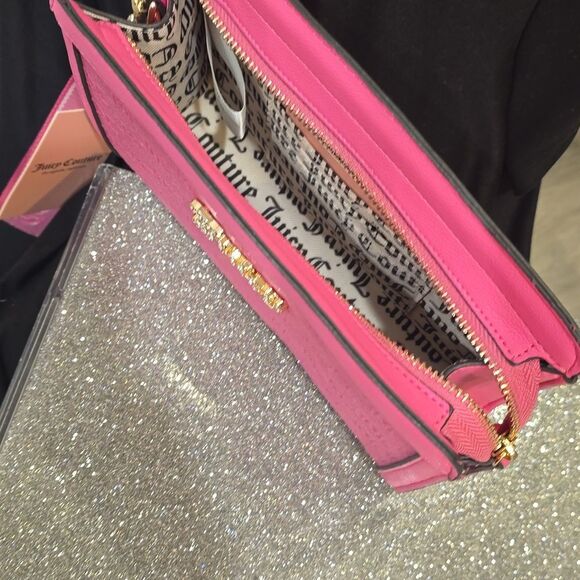 Juicy Couture Blank Canvas Triangular Frame Pouch- Pink - Picture 8 of 9